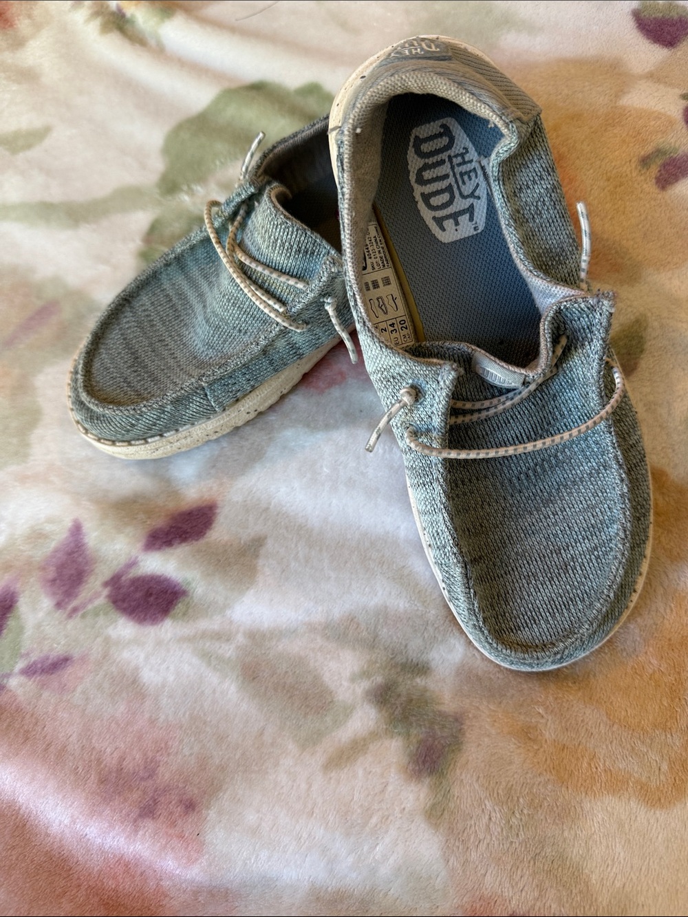 Hey Dude Kids Slip-On Moccasins in Faded Teal